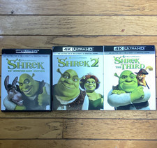 Shrek, Shrek 2, Shrek the Third 1-3 4K w/Slipcovers Tested Great Condition