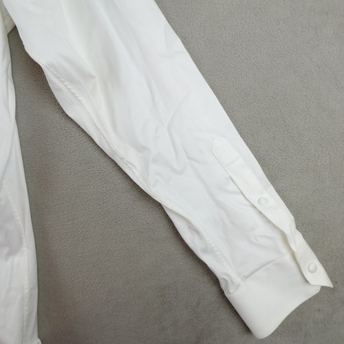 Giorgio Armani Shirt Mens 44 White Zip Up Long Sleeve Made In Italy Cotton Blend - Picture 21 of 24