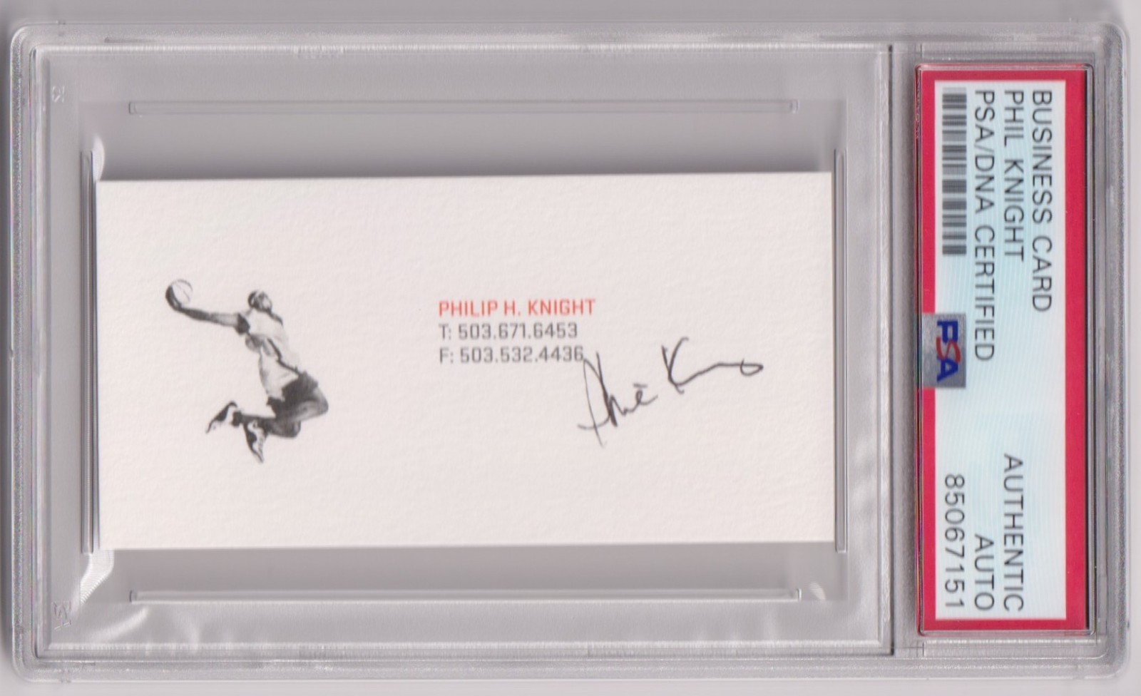 PHIL KNIGHT Signed AUTO Business Card PSA DNA Certified Lebron James Image