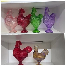 Purple Standing Rooster Ex Large 11" Exclusive Collection Hen on Nest