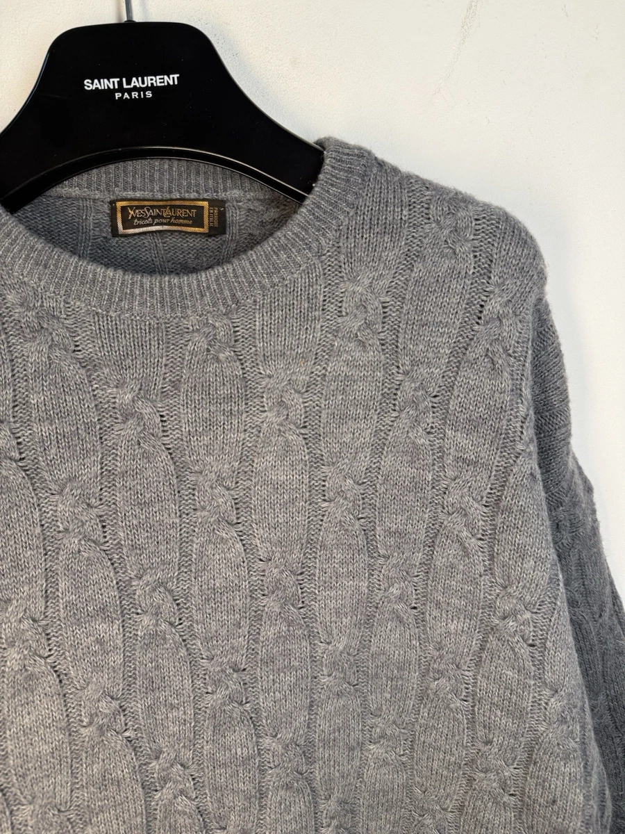 Saint Laurent Gray Crew Neck Sweaters for Men for sale | eBay