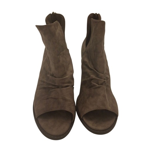 Stivaletti Comfort Plus Taupe Peep Toe 11W Boho Festival tacco grosso chic prezzo ebay