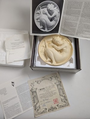 Sergio Benvenuti Euterpe Muse of Music Alabaster Plate Italy Box COA Bradex