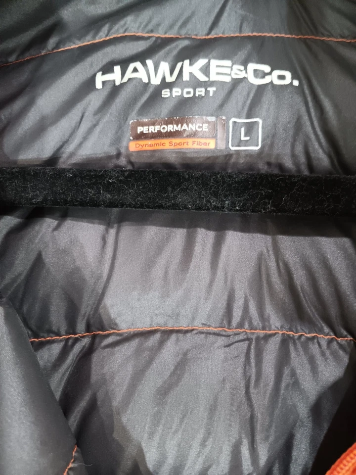 Chaqueta acolchada Hawke & Co Sport para hombre L naranja relleno ligero empaquetable cremallera Foto 2 de 4