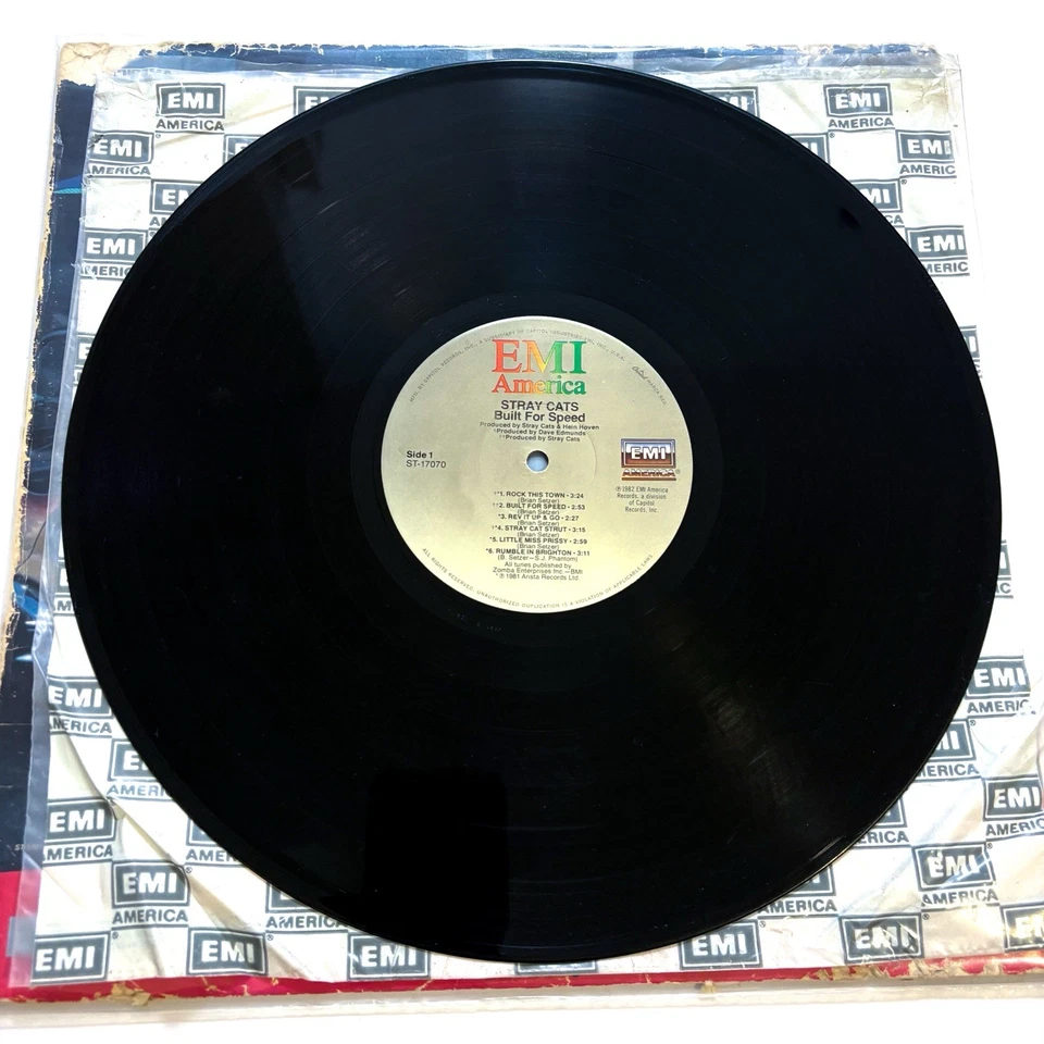 Stray Cats – Built For Speed LP Vinyl Record OG Brian Setzer Rockabilly 1982 VG - Image 4 of 4