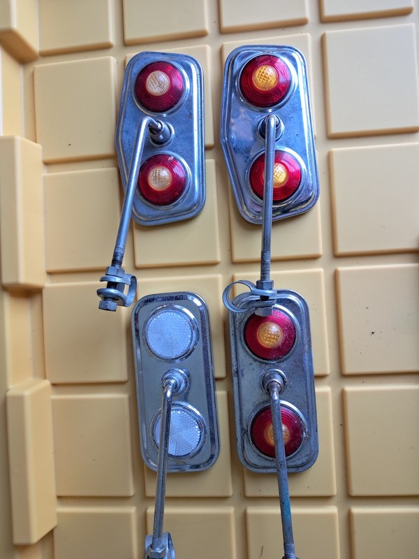 Rectangle Bicycle Bike Mirrors Chrome Yellow Red Reflectors