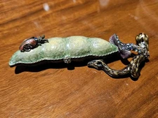 RARE JAY STRONGWATER 2 PEAS IN A POD PROVENCE LADYBUG ENAMEL CRYSTAL TRINKET BOX