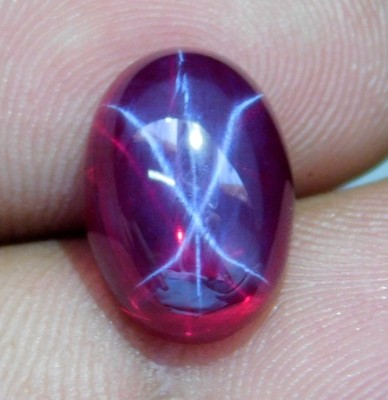 9.30 Ct  Natural 6 Rays Red Star Ruby Oval Cabochon Loose Gemstone Certified