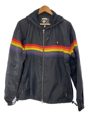 A BATHING APE Double Zip Jacket Inner Mesh Rainbow Black L