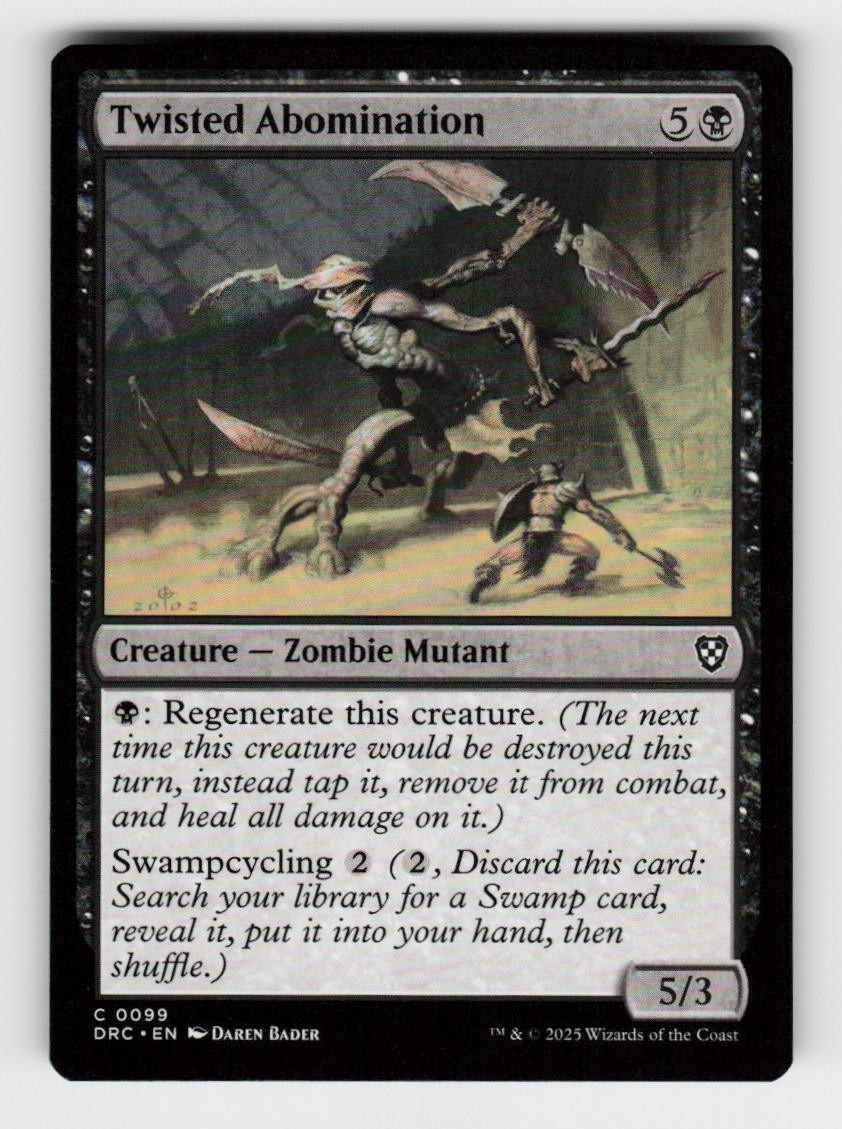 Twisted Abomination 99 Common Commander: Aetherdrift Magic: The Gathering NM