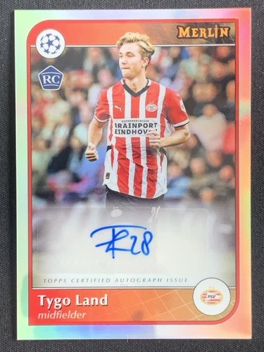 Tygo Land 2024-25 Topps Merlin UCC Refractor Auto RC AU-TL