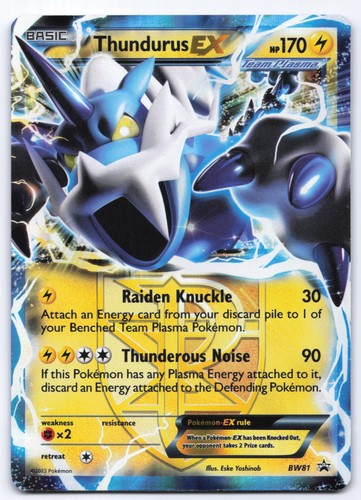 Thundurus EX BW81 Black & White Ultra Rare Black Star Promo Pokemon Card