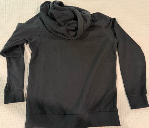 Naketano Women's Black Solid Pullover Hoodie Logo Long Sleeve Size L Regular