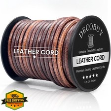DecoBuy Tan Brown 3MM Leather Cord 21yd