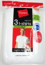 Hanes Men s Crew Neck T-Shirt White Irregular Size Small-XXXL, 3 6 Pack