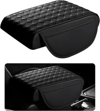 Car Armrest Cushion, 12.2" 8.3" Leather Auto Memory Foam Center Console Pad with