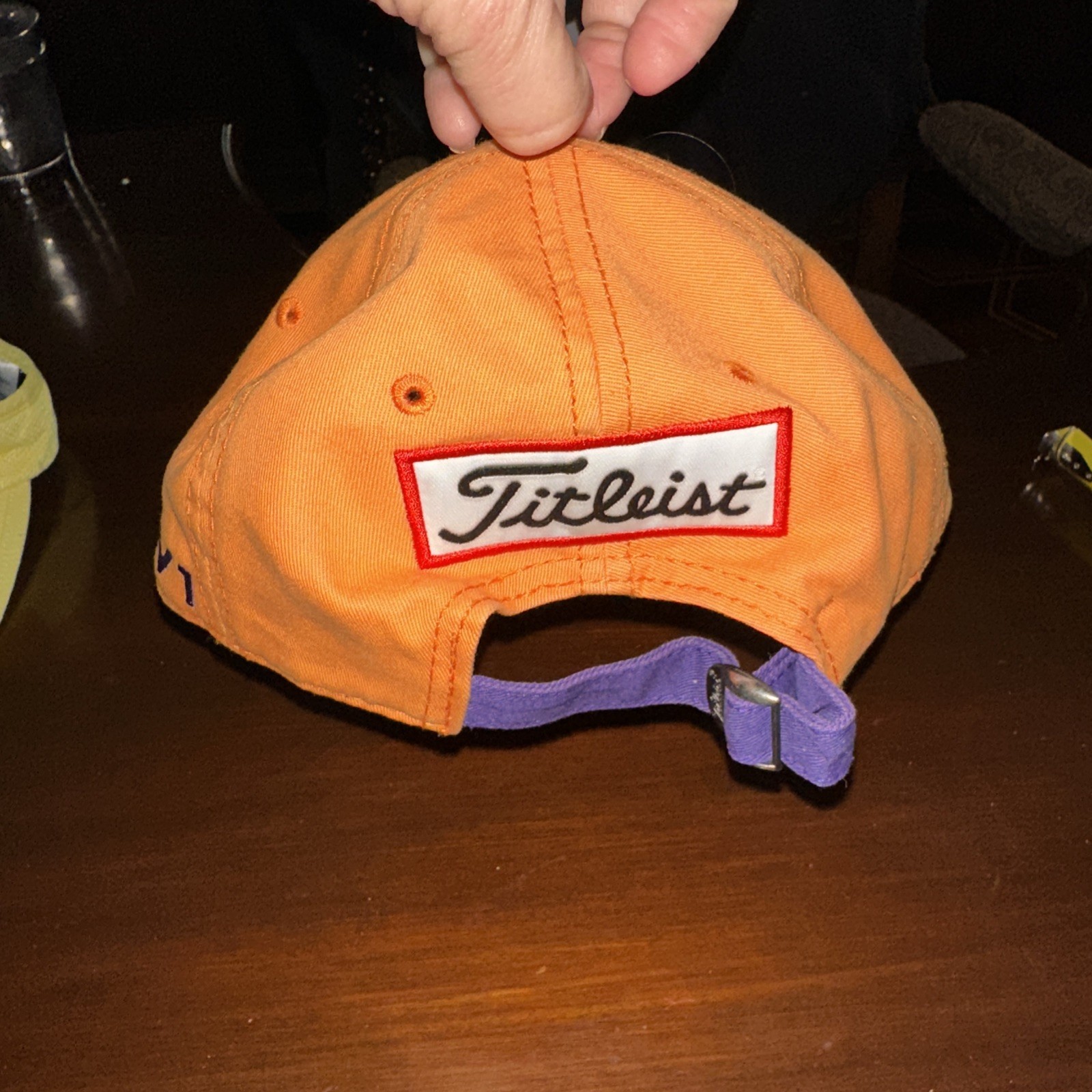 Titleist Hat Golf Cap Adjustable Strapback Orange… - image 4