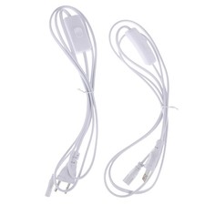 1.8m Lighting Accessory 220V EU Plug Switch Cable For T5 LED Tube T8 Wire ON/OFF