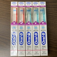 Vintage 1994 Oral-B Indicator 30 Straight Toothbrush Lot 2 Red 3 Blue