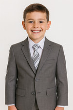 Boys Grey Slim Suit Scholar 