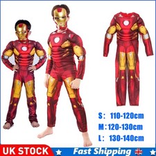 Boys Fancy Deluxe Red Iron Man Outfit Gifts Kids Carnival Party Cosplay Costum