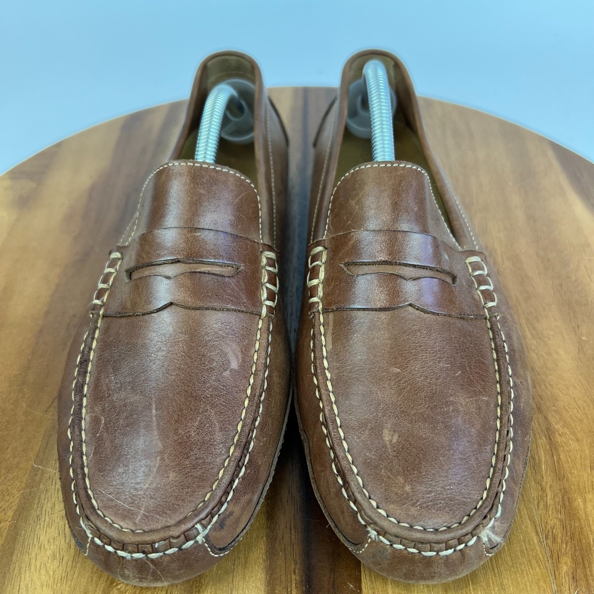 Mens Cole Haan Grant Canoe Brown Leather Driving Shoes 