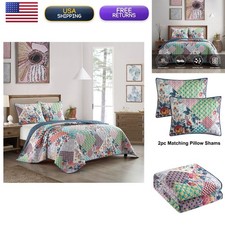 Stratford Park Queen Size Multi Color Floral Quilt Set with Pillow Shams