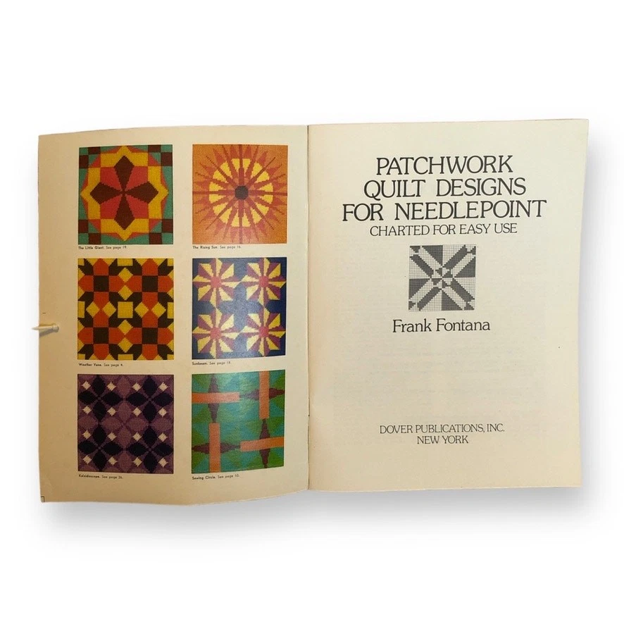 Patchwork Quilt Designs for Needlepoint by Frank Fontana 1976 Paperback - Image 2 of 4