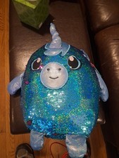 pillow pets unicorn glow glitter blue and pink gently used excellent condition