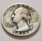 1934 Washington Quarter • NMM 90% Silver • Strong Detail    X135