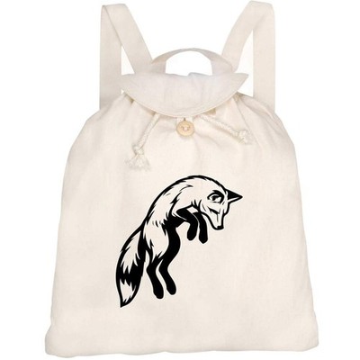 Canvas Rucksack / Backpack ''Fox Jumping In The Air After Prey'' (RK00042020)