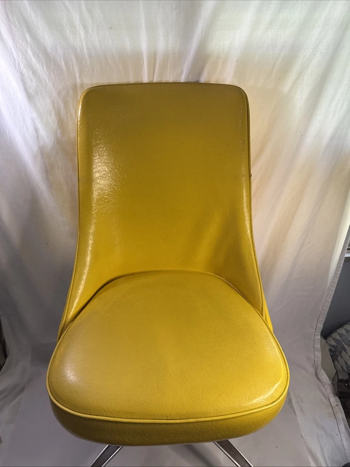 CHROMCRAFT MID CENTURY MODERN CHAIRS DINING GREEN VINYL SWIVEL RETRO VINTAGE MCM - Image 2 of 4