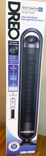 Dreo Nomad TF413S -8 Geschwindigkeiten, super leise, leistungsstarker Gleichstrommotor, Smart Tower Fan -NEU