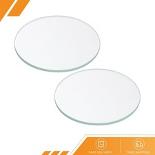 2Pcs 2.05x0.08" Flashlight Glass Lens Transparent