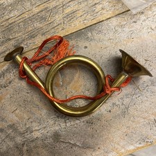 Vintage Brass French Horn Bugle Hanging Decorative Instrument 5.5 in hanging