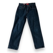 Arizona Boys 16R Relaxed Straight Denim, Dark Wash Adjustable Waist