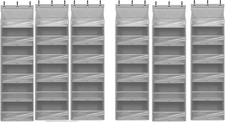 Over Door Organizer with 6 Large Pockets  12 Side Pockets - Grey