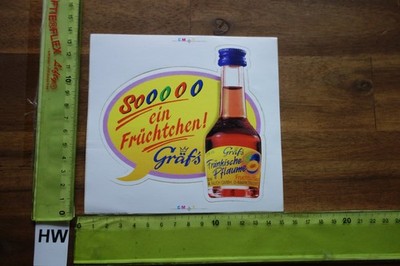 Alter Aufkleber Spirituosen GRÄF'S FRÄNKISCHE PFLAUME Dr. Rauch Destillerie (b)