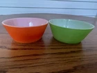 Anchor Hocking Fire King Cereal Bowl  5" Orange Green Bowl Set Of 2