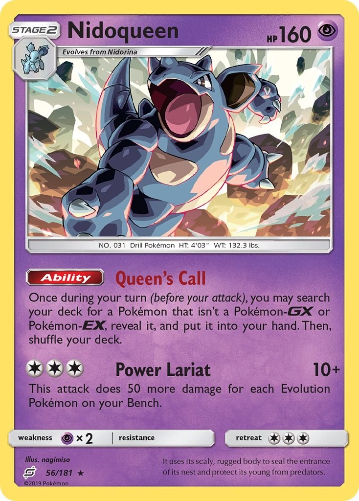 Nidoqueen 56/181 Rare SM - Team Up Pokémon Card