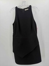 Pre-Owned Halston Heritage Black Size 6 Knee Length Sleeveless Dress