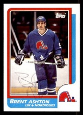 1986 Topps Hockey #181 Brent Ashton Signed Autograph (no COA)