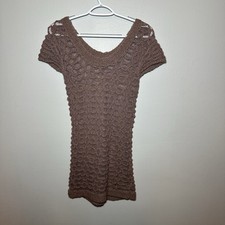 Kimchi Blue XS Beige Sweater Dress Crochet Urban Outfitters