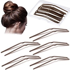 24 Pcs U Shaped Hair Pins, Ballet Bobby Pins for Updo with Storage Box, Metal...