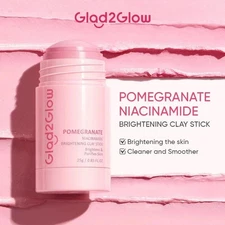 Glad2Glow Pomegranate Niacinamide Brightening/Acne/Pore Clay masker muka Mask
