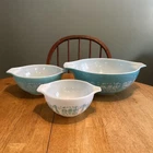 Vtg Pyrex Amish Butterprint Cinderella Bowls, Set of 3 Nesting Bowls 441 442 444