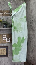 jewel by Badgley Mischka Print One Cold Shoulder Dress Gown Green / Multi 2