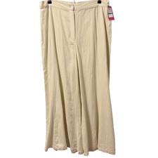 Vince Camuto Ivory Linen Blend Wide Leg Pants Size L  pants. NWT
