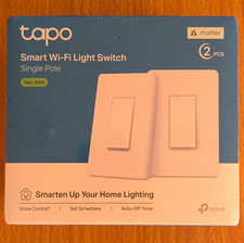 Tapo S505 Interrupteur d'éclairage Wi-Fi intelligent Matter, Alexa/Siri/Google, Pack de 2 Blanc
