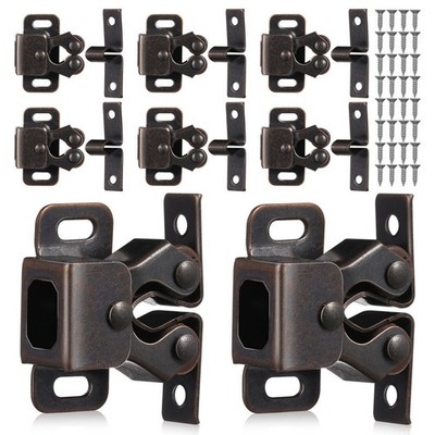 8Sets Heavy Duty Double Roller Catch Cabinet Latches for Drawer and Box Security